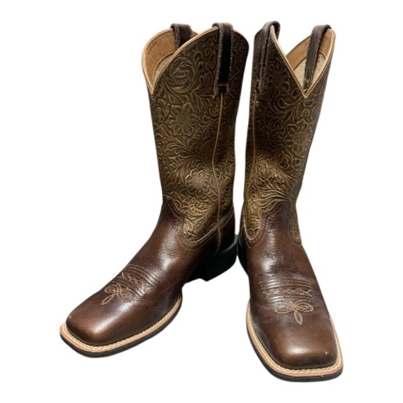 ARIAT Round Up Wide Square Toe Western Boot - Sz 7 NWB - Picture 1 of 13